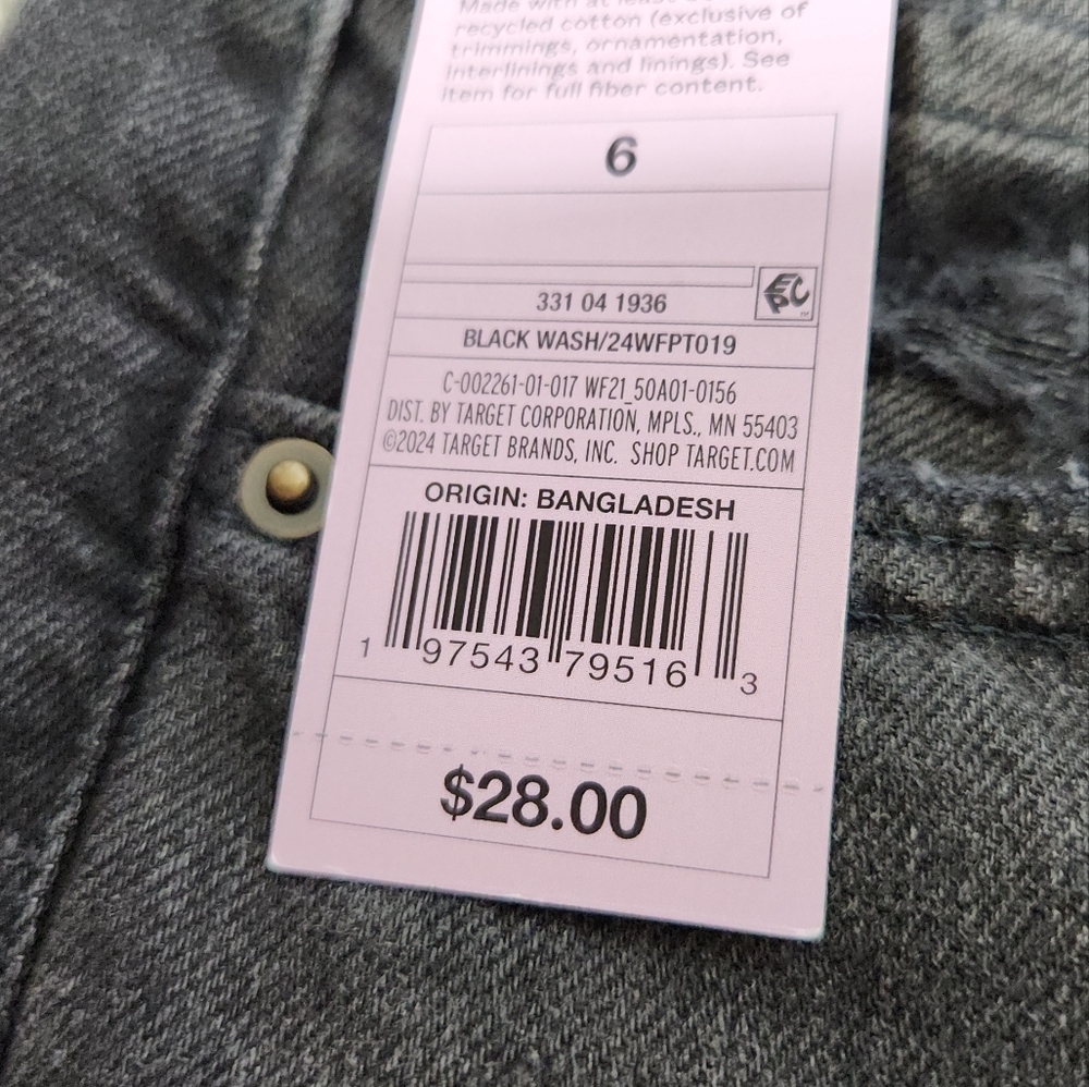 Wild Fable High-Rise Straight EasyRigid Black Wash Jeans Size 6/32" - Picture 11 of 16